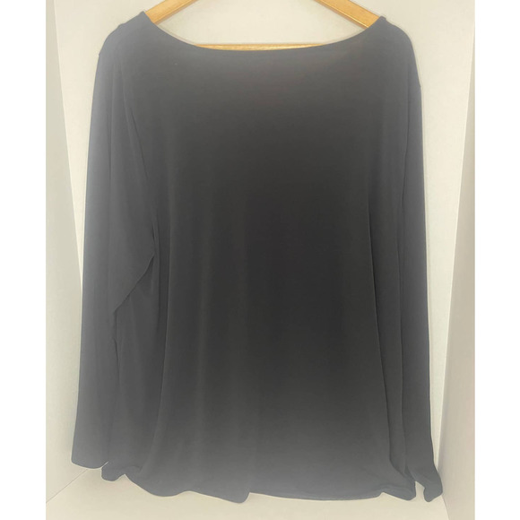 Lane Bryant Ruched Front Black Lightweight Blouse Top Women’s Size 26 - Picture 8 of 8